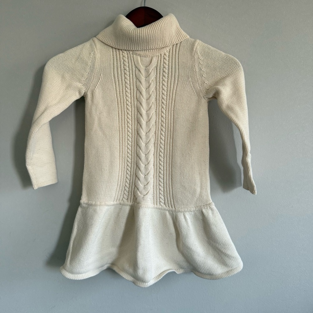 GAP Ivory Knit Sweater Turtleneck Dress for Kids Girl Toddler size 5